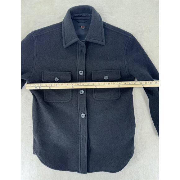 Quince Womens 100% Wool Black Shirt Jacket Shacket Small NWOT - Picture 10 of 11